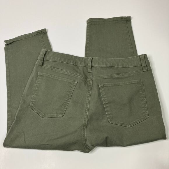 Talbots Outlet | Olive Green Capri Pants Straight Leg Crop Denim Womens 12P - Picture 7 of 7